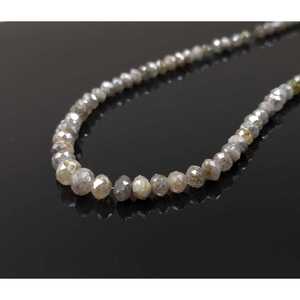 Perles de diamant rondes facettées grises 100% naturelles, élégantes, de 3 à 4,5 mm, pour colliers de diamants élégants - Product Image 1