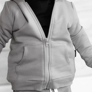 Sweat à capuche zippé en bambou pour enfants coton bio français éponge garçons sweats à capuche zippés sweats à capuche zippés pour enfants - Product Image 4