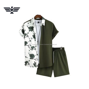 <b>Men</b>’s Summer Hawaiian <b>Shirt</b> & Shorts Set –custom Print Casual <b>Beach</b> Outfit 2-Piece - Product Image 1