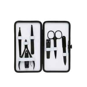 Top meilleurs ensembles de manucure promotionnels 7 pièces Look Premium noir avec étui magnétique outils de beauté Instruments de pédicure - Product Image 1