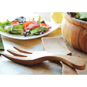 Ensemble d'ustensiles à salade de ferme de qualité supérieure en bois de manguier d'acacia naturel grandes cuillères et fourchettes en bois pour la cuisine - Product Image 3