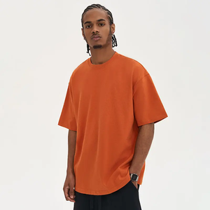 Logotipo personalizado 100% algodón pesado Oem impreso bordado para hombre Camiseta lisa Camiseta de manga corta Camiseta de gran tamaño para hombre - Product Image 6