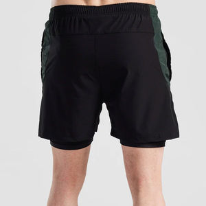 Shorts de gymnastique pour compétition de fitness design personnalisé pour hommes Shorts de planche de scène athlétique 2 en 1 pour hommes - Product Image 2