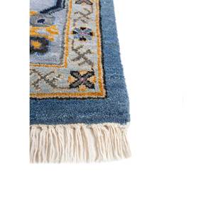 พรมขนสัตว์คลาสสิกสีฟ้าซาวานา ลายเมดัลเลียนรูปสี่เหลี่ยมผืนผ้า ลายเพชร ลายภาพนามธรรม สำหรับตกแต่งบ้านและทางเดิน รุ่น EPR-1506 - Product Image 4