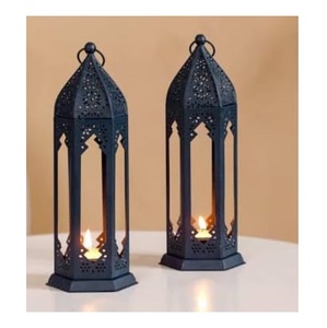 Portavelas Hecho a Mano de Tamaño Personalizado, Portavelas Decorativo para Bodas, Farol con Vidrio Rojo, Farol Decorativo - Product Image 4