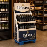 Étagère de présentation en carton pour bouteilles d'alcool et de vin, présentoir de boissons pour supermarché