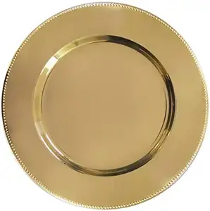 美国镀金充电器盘一套4个家庭和厨具婚礼装饰服务盘