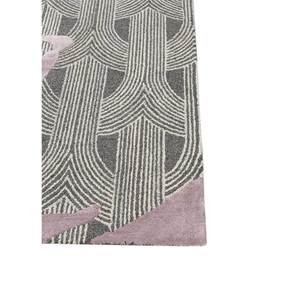 พรมทอมือลายเรขาคณิต Tra-15073 ทำจากขนสัตว์และใยวิสโคส สีเทาและสีดำ 'Pathways' สำหรับใช้ในบ้าน - Product Image 4