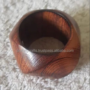 Anillos de Servilleta de Madera Clásicos Vintage, Accesorios de Mesa Ecológicos para Bodas y Fiestas, Porta Servilletas Hechos a Mano, Artesanía de la India - Product Image 2