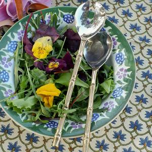 Metal Salad Server Set Kitchen Dining Serving <b>Utensils</b> with <b>Wooden</b> Handle for Home or Restaurant - Product Image 5