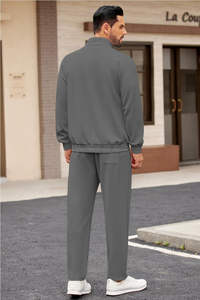 Conjunto Deportivo Personalizado de 320GSM con Tejido Interlock, Sudadera con Capucha y Pantalones Deportivos para Hombre, Estampado por Transferencia de Calor, Color Verde Bosque Sólido - Product Image 6