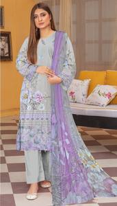 2025 nueva llegada colección de verano para mujeres de alta calidad descosido algodón/césped Shalwar Kameez traje de 3 piezas de talla grande encaje ODM - Product Image 4