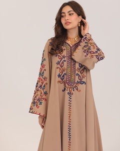 Abaya longue en satin de luxe sur mesure en gros pour femmes Petite robe islamique de Dubaï à manches longues faite à la main Anti-rides Mode modeste - Product Image 4