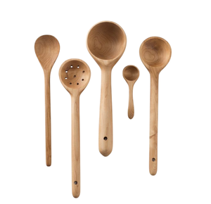 Ensemble de couverts en bois pur avec un design unique fait à la main, parfait pour les ustensiles d'hôtel et les ustensiles de cuisine, ensembles de couverts à usage quotidien - Product Image 6