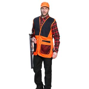 Gilet de tir unisexe Hi Viz Gilet rembourré à épaules renforcées fluorescentes Gilet de tir de poche en lapin moderne en maille noire orange - Product Image 3