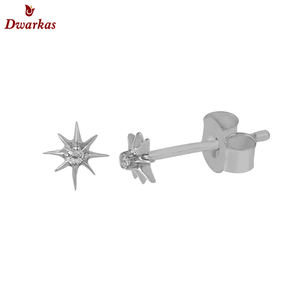 Pendientes de tuerca de piedras preciosas de circón blanco de nuevo diseño de Plata de Ley 925 para mujer, joyería fina para boda y fiesta, aniversario, incrustaciones - Product Image 4