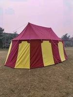Tente Safari Historique Médiévale en Toile de Coton 15 Mètres Carrés Quatre Saisons Imperméable pour Aventures en Plein Air et Reconstitutions Histoiresques (pour deux personnes)