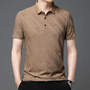 Polo de negocios para hombre, estampado de letras personalizadas, manga corta, 100% algodón, tejido lavado de talla grande, secado rápido - Product Image 5