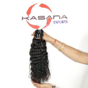 Vente en gros de cheveux humains vietnamiens cuticules alignés Deep Wave Wavy Raw Indian Hair Extensions Double Trame Machine pour femmes noires - Product Image 4