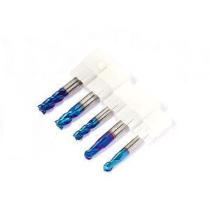 Nano Blue Nose <strong>End</strong> <strong>Mill</strong> HRC65 <strong>End</strong> <strong>Mill</strong> 4 Flutes <strong>Tungsten</strong> Carbide Flat Ball Nose <strong>End</strong> <strong>Mill</strong> in Stock - Product Image 3