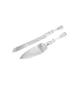มีดตัดเค้กวันเกิดและชุดเสริฟพร้อมด้ามจับเพชรอะคริลิคทำจากสแตนเลส - Product Image 1