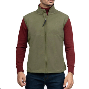 Street Wear 100% Cotton Gilets Cremallera frontal Utility Fleece Winter Chaleco Hombres con diseño personalizado y logotipo bordado para exteriores - Product Image 1