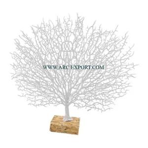 รูปปั้นใบแปะก๊วยเคลือบสีทองประดับโต๊ะรูปปั้นกลางสำนักงานฐานสีดำ - Product Image 6