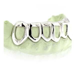 Grillz de fenêtre à visage ouvert fin sur mesure pour hommes et femmes blanc/or jaune et argent Options personnalisées - Product Image 2