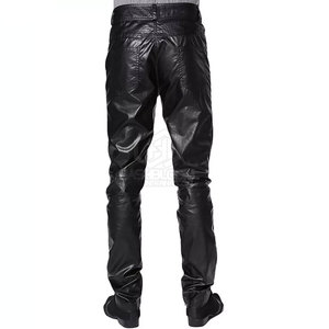 Pantalon droit en cuir léger décontracté de haute qualité pour hommes dernière conception avec logo personnalisé en gros - Product Image 2
