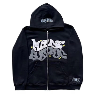 Sudadera con capucha de algodón 100% Unisex, sudadera con capucha personalizada de gran tamaño con estampado completo, bordado 3D, sudaderas con capucha de invierno de peso pesado para hombres - Product Image 4