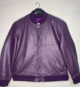 Wholesale Original Leather <b>Covered</b> <b>Button</b> Winter Jacket Men's Fashion Stand Collar Slim Casual Breathable Front Logo - Product Image 2