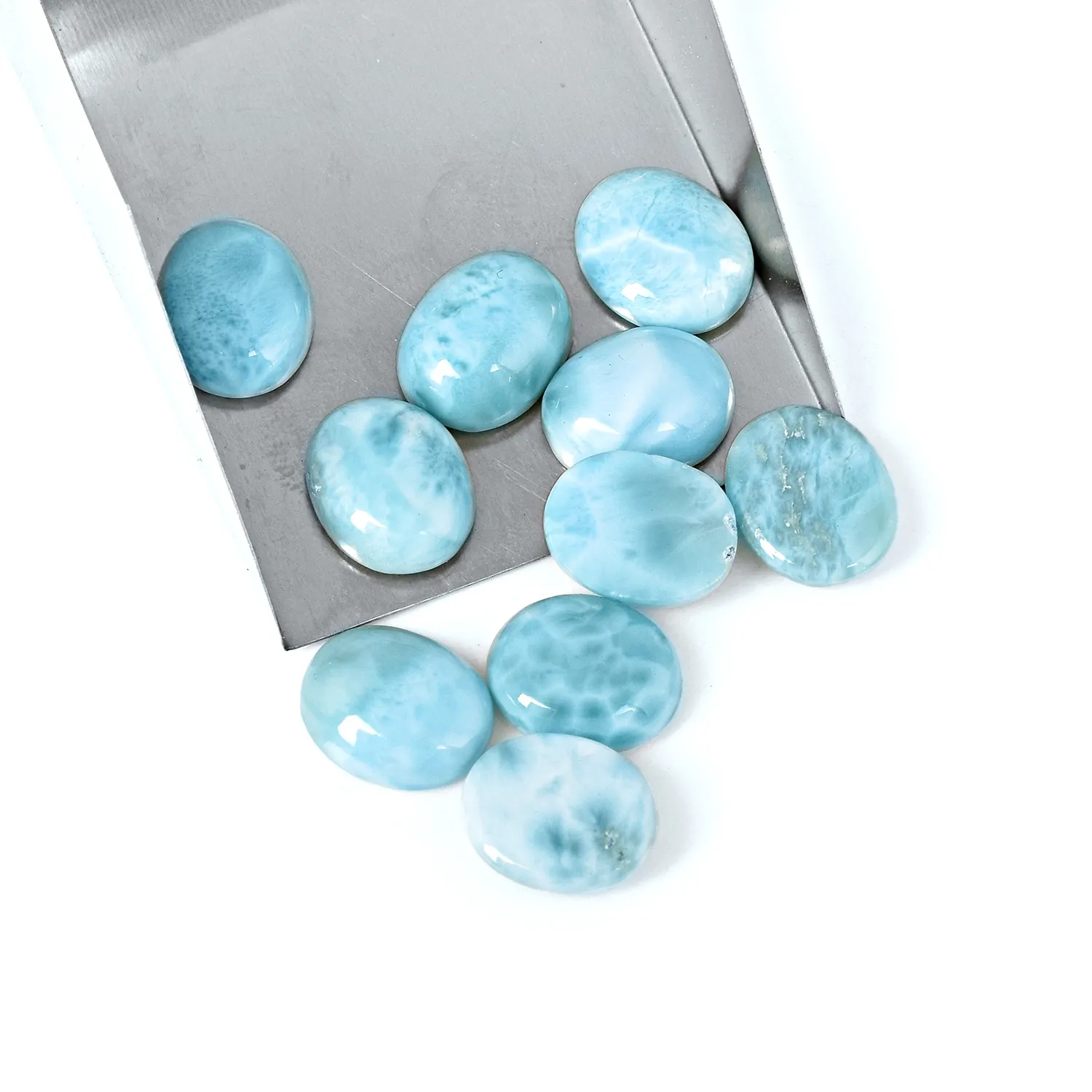 Top Verkoop Voor Kerst Groothandel Natuurlijke Larimar Edelsteen 3-21 Mm Ovale Vorm Losse Edelstenen Voor Sieraden Maken Bij Groothandel