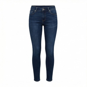 Pantalones Vaqueros Ajustados de Talle Grande para Mujer, Transpirables, de Corte Delgado, Color Personalizado, Lavado, Estilo Casual, a la Moda - Product Image 1