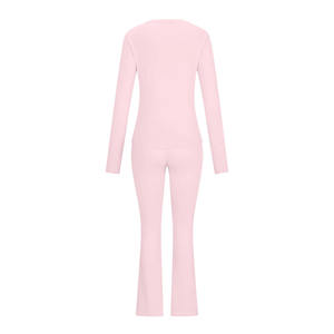 ชุดโยคะฟิตเนส2ชิ้นของผู้หญิงเอวยางยืดไร้รอยต่อระบายอากาศแห้งเร็วทนทาน - Product Image 5