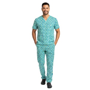 Mens <b>Scrub</b> <b>Set</b> For Medical Staff Breathable Fabric Top And Bottom Hospital Uniform OEM ODM Export Quality - Product Image 4