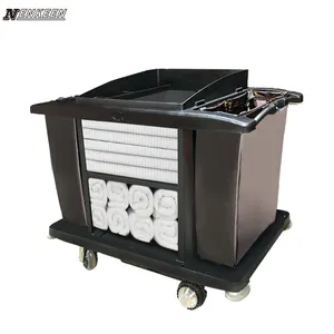Powered Hotel Housekeeping Cart Electric Maid Cart Hotel Service Trolley Cleaning Cart