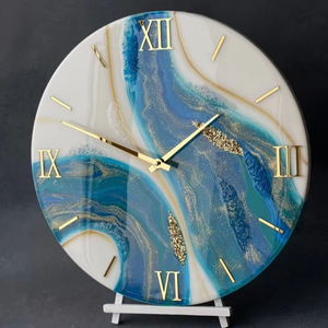 Relojes de pared de resina epoxi diferentes para espacios exquisitos decoración única para el hogar regalo pared epoxi océano reloj por creación antigua - Product Image 2