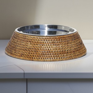 Rotin tissé chien chat bol d'alimentation en gros tendance chaude écologique en osier bols d'alimentation pour animaux de compagnie pour chats et chiens - Product Image 5
