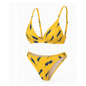 Conjunto de Bikini de Dos Piezas para Mujer, Traje de Baño Cómodo con Parte Inferior de Cintura Alta, Diseño Personalizado, Ropa de Verano para Vacaciones en la Playa o Resort - Product Image 4