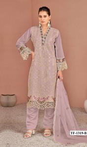 Nouvelle robe en tissu de costume avec broderie lourde et organza pour femmes, vente en gros - Product Image 4