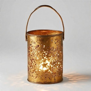 FrostFlame Frosted Elegance Cast Aluminum Candle Holder Holiday Table Centerpiece with Snowflake Detailing - Product Image 3