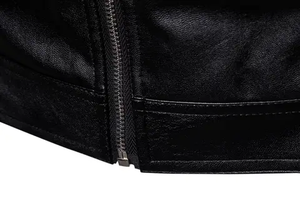 Chaqueta bomber de moda para hombre con bolsillos grandes y mangas de cuero, chaqueta de béisbol para hombre - Product Image 5