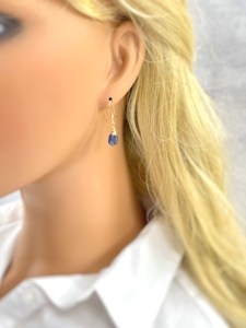 สินค้ามาใหม่อัญมณี kyanite สีน้ำเงินเข้ม925อัญมณีเงินสเตอร์ลิงและต่างหูห้อยทำด้วยมือของขวัญที่เรียบง่ายสำหรับภรรยา - Product Image 3