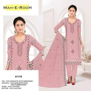 Traje Palazzo de Alta Calidad para Mujer, Diseño Moderno, Estilo Étnico Indio-Pakistaní, para Bodas, con Tela Georgette Sintética y Dupatta - Product Image 5