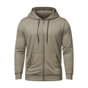 Hoodies Zippés Homme Oversize Style Urbain en Coton Lourd Noir Thermique – Conception Gratuite - Product Image 1