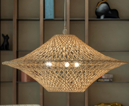 El yapımı bambu hasır kağıt dize asılı lamba kapalı açık Modern sanat Deco tavan montaj için daire Bar oturma - Product Image 3
