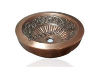 Évier de salle de bain en cuivre martelé à double paroi, design personnalisé, finition cuivre antique, pour comptoir en pierre, lavabo pour hôtels