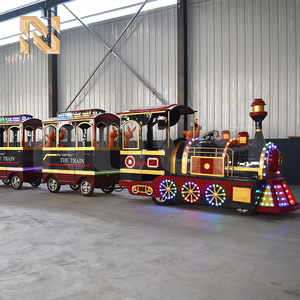 <span class=keywords><strong>Train</strong></span> sans rails vintage à LED en fibre de verre, 24 places, pour fête foraine et parc d'attractions, à vendre - Product Image 2