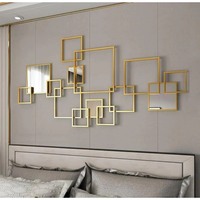 Art mural de décoration en métal abstrait rectangulaire urbain suspendu pour les décors muraux de salon et de chambre à coucher