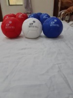 LITTLE VILL INDUSTRIES Ensemble de boules de boccia paralympiques en cuir synthétique cousues à la main de haute qualité (13 boules, sac de transport robuste)